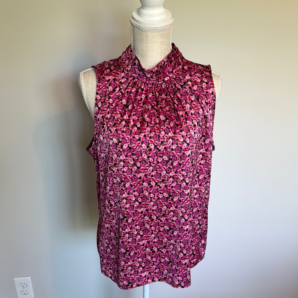 White House Black Market Pink Sleeveless Blouse